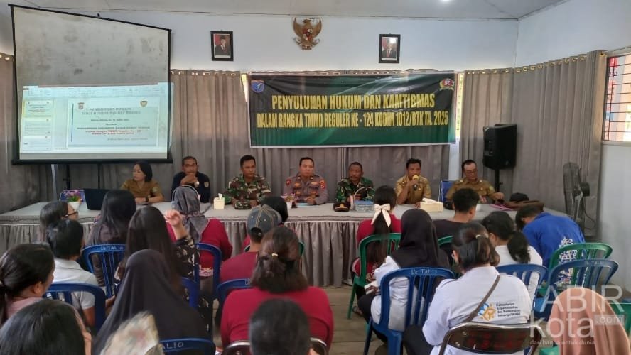 Satgas TMMD Kodim 1012/Buntok Gelar Penyuluhan Hukum dan Kamtibmas di Talio