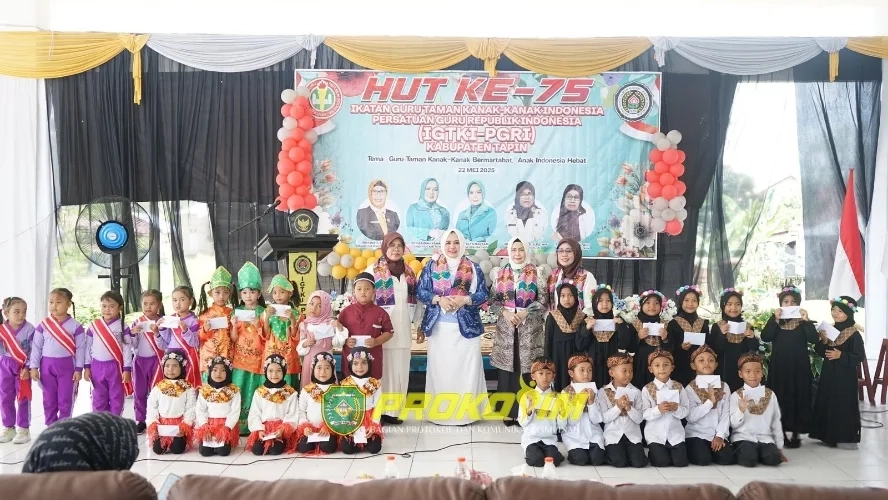 HUT ke-75 IGTKI-PGRI Tapin, Hj Faridah Yamani Apresiasi Peran Guru TK